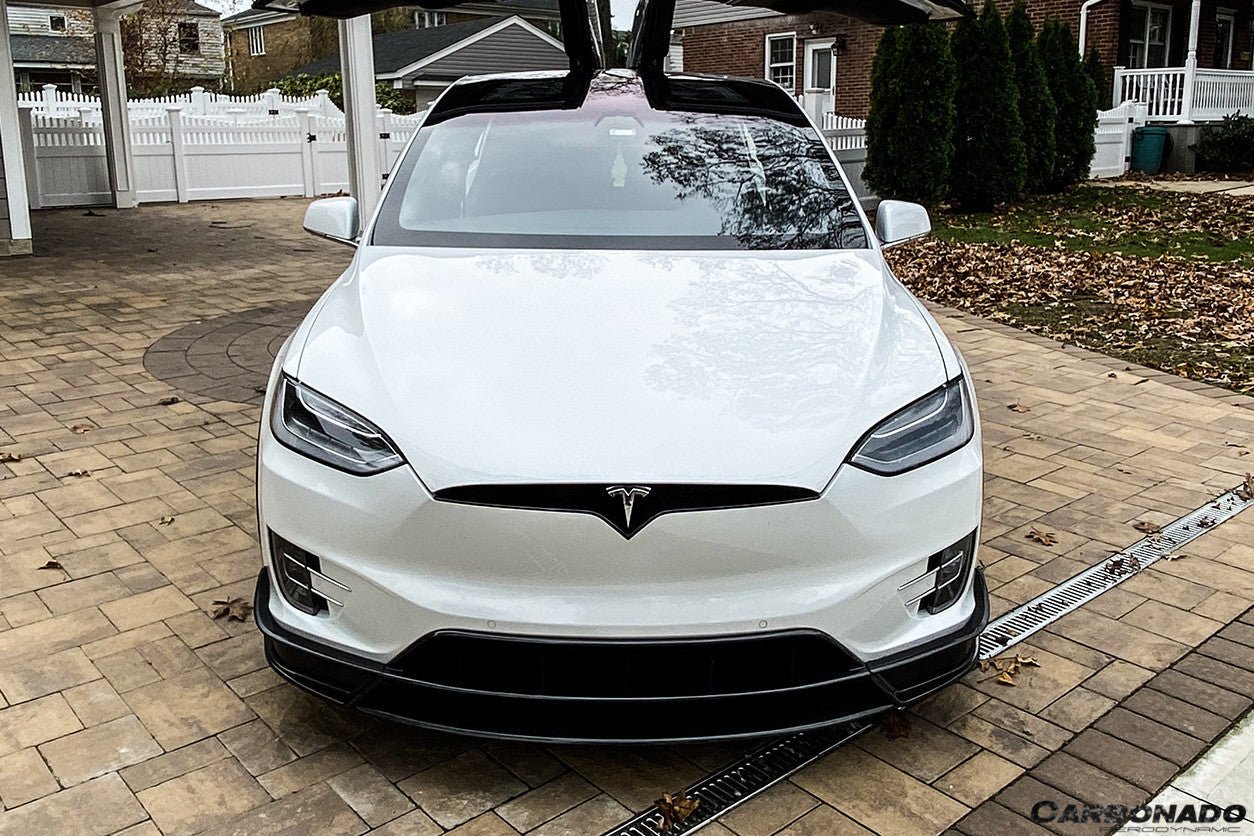 2016 - 2021 Tesla Model X SUV RZS Style Carbon Fiber Front Lip